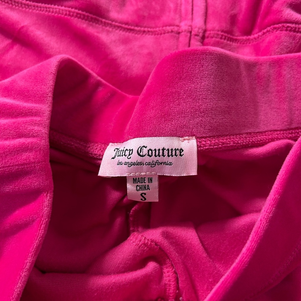 Vintage Juicy Couture Pink Velour Tracksuit Set Rhinestone Y2K Hoodie Pants - Picture 3 of 10